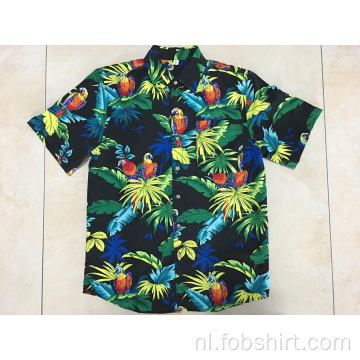 100% polyester bedrukt Hawaii-overhemd